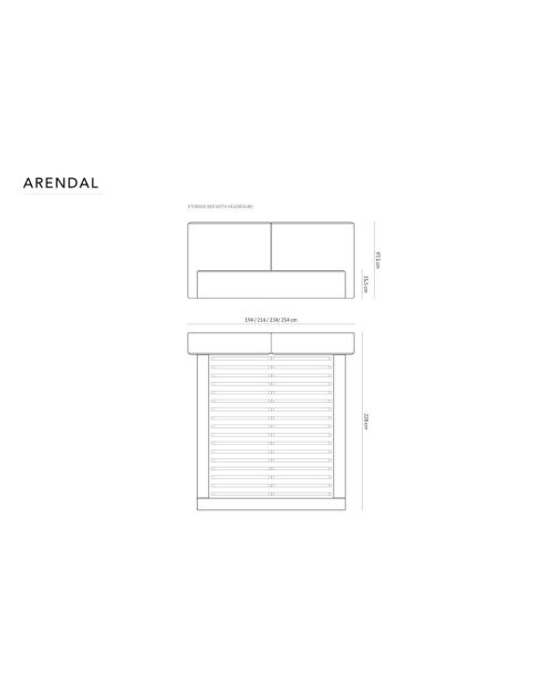 Lit Coffre Avec Tête de Lit en tissu structurel Double Arendal rose - 228x214x97.5cm