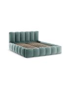 Bedbank met fluwelen hoofdeinde Tweepersoons Senna mint - 226x206x95cm