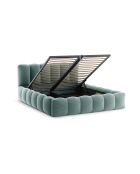 Bedbank met fluwelen hoofdeinde Tweepersoons Senna mint - 226x206x95cm
