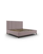 Lit Coffre Avec Tête de Lit en tissu structurel Apollo rose - 220x210x130cm