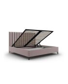 Lit Coffre Avec Tête de Lit en tissu structurel Apollo rose - 220x210x130cm