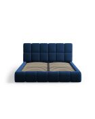 Schlafcouch mit Samtkopfteil in Königsblau, Sauerampfer, 220 x 160 x 100 cm