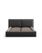 Kommode mit Samtkopfteil für Doppelbett Arendal grau — 228 x 214 x 97,5 cm