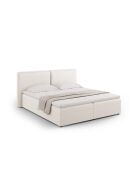 Arendal boxspringset in structuurstof lichtbeige - 210x166x100cm