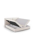 Arendal boxspringset in structuurstof lichtbeige - 210x166x100cm