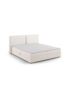 Arendal boxspringset in structuurstof lichtbeige - 210x166x100cm