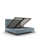 Apollo lichtblauw kofferbed met fluwelen hoofdeinde - 220x190x130cm