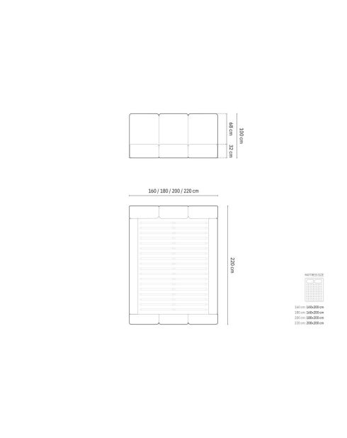 Brustbett mit Chenille-Kopfteil Bona rosa - 220x200x100cm