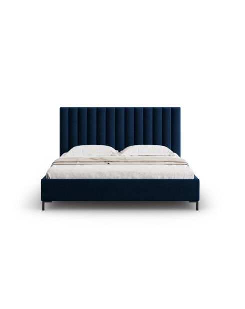 Cama tipo baúl Apollo Royal Blue con cabecero de terciopelo, 220 x 150 x 130 cm