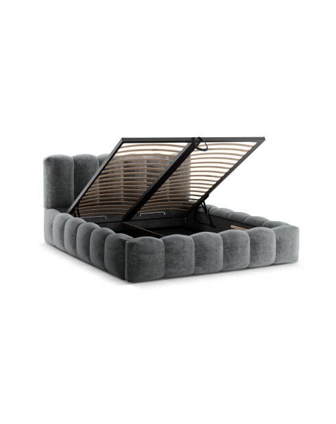 Brustbett mit Chenille-Kopfteil Senna Platinum — 226 x 226 x 95 cm