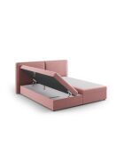Ensemble boxspring en velours Arendal rose - 210x206x100cm