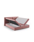 Ensemble boxspring en velours Arendal rose - 210x206x100cm