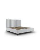 Apollo Kofferbed met hoofdeinde in koude lichtgrijze structuurstof - 220x150x130cm