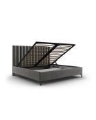 Lit Coffre Avec Tête de Lit en velours Apollo gris clair - 220x150x130cm