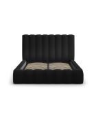 Brustbett mit Samtkopfteil Gina schwarz - 230x165x125cm