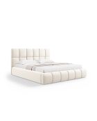 Lichtbeige boxerbed Sorrel met fluwelen hoofdeinde - 220x200x100cm