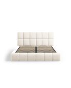 Lichtbeige boxerbed Sorrel met fluwelen hoofdeinde - 220x200x100cm