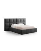 Sicherheitsbett mit Samtkopfteil Double Isa grau — 230x300x125cm