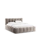 Brustbett mit Chenille-Kopfteil Senna Cappuccino — 226 x 206 x 95 cm