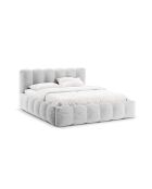 Borstbed met zilveren Senna Chenille hoofdeinde - 226x166x95cm