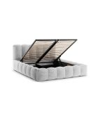 Borstbed met zilveren Senna Chenille hoofdeinde - 226x166x95cm