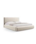 Colonel lichtbeige kofferbed met fluwelen hoofdeinde - 220x220x100cm