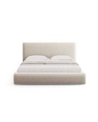 Colonel lichtbeige kofferbed met fluwelen hoofdeinde - 220x220x100cm