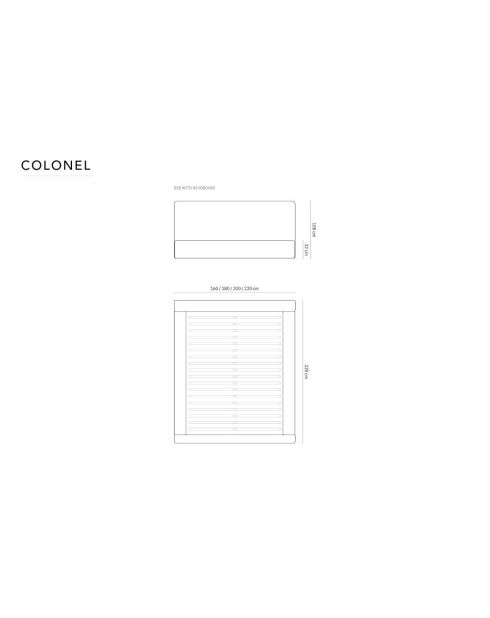 Colonel lichtbeige kofferbed met fluwelen hoofdeinde - 220x220x100cm