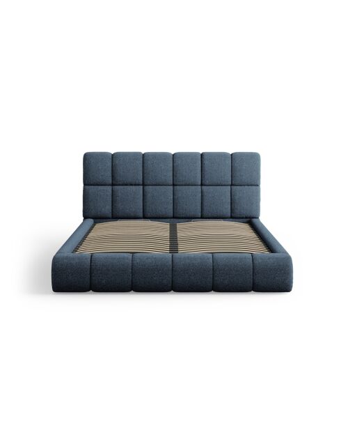 Lit Coffre Avec Tête de Lit en chenille Sorrel bleu roi - 220x160x100cm