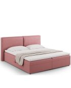 Arendal boxspringset roze structuurstof - 210x166x100cm