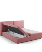 Arendal boxspringset roze structuurstof - 210x166x100cm