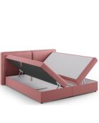 Arendal boxspringset roze structuurstof - 210x166x100cm