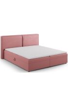 Arendal boxspringset roze structuurstof - 210x166x100cm