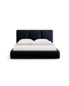 Bona Schlafcouch mit Samtkopfteil, 220 x 220 x 100 cm, Dunkelblau