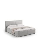 Arendal Boxspring-Set aus Strukturstoff hellgrau - 210x186x100cm