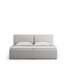 Arendal Boxspring-Set aus Strukturstoff hellgrau - 210x186x100cm