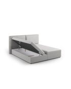 Arendal Boxspring-Set aus Strukturstoff hellgrau - 210x186x100cm