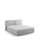 Arendal Boxspring-Set aus Strukturstoff hellgrau - 210x186x100cm