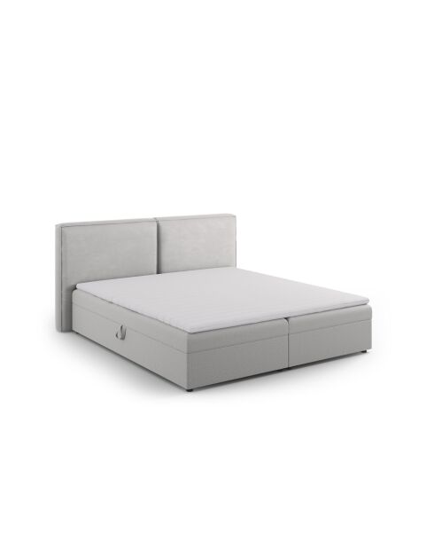 Arendal Boxspring-Set aus Strukturstoff hellgrau - 210x186x100cm