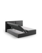 Ensemble boxspring en velours Arendal gris - 210x206x100cm