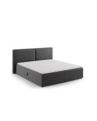 Ensemble boxspring en velours Arendal gris - 210x206x100cm
