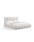 Sauerampfer-Kastenbett mit Chenille-Kopfteil, hellgrauer Sauerampfer — 220 x 200 x 100 cm