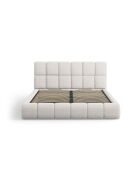 Sauerampfer-Kastenbett mit Chenille-Kopfteil, hellgrauer Sauerampfer — 220 x 200 x 100 cm