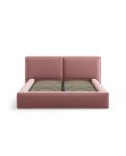 Lit Coffre Avec Tête de Lit tissu stucturel Double Arendal rose - 228x234x97.5cm