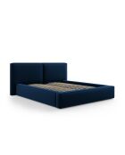 Arendal Königsblaues Doppelbett aus Samt mit Samtkopfteil — 228 x 234 x 97,5 cm