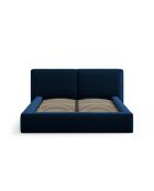 Arendal Königsblaues Doppelbett aus Samt mit Samtkopfteil — 228 x 234 x 97,5 cm