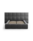 Sicherheitsbett Double Isa mit Samtkopfteil, 230 x 200 x 125 cm, grau