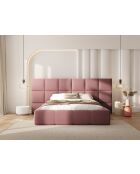 Kommode mit Samtkopfteil Double Isa rosa - 230x300x125cm