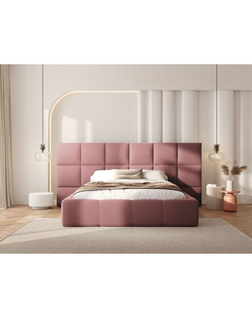 Kommode mit Samtkopfteil Double Isa rosa - 230x300x125cm