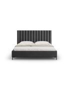 Stapelbed Apollo grijs met fluwelen hoofdeinde - 220x190x130cm